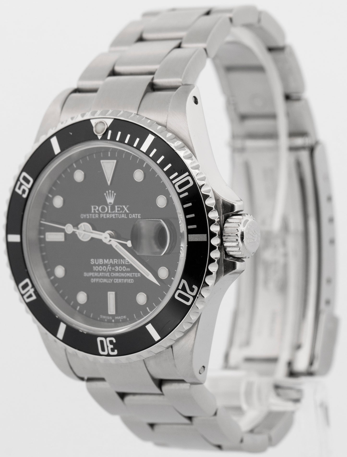 Rolex Submariner Date BLACK Stainless Steel 40mm 16610 Oyster Date Watch