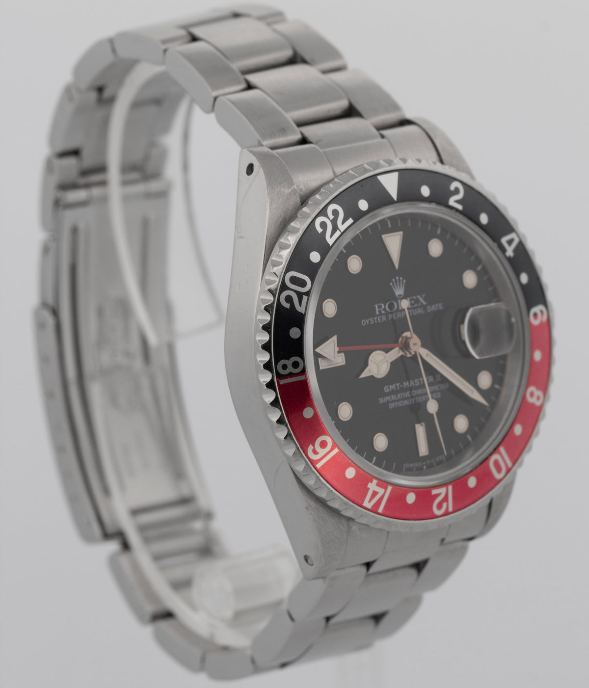 1986 Rolex GMT-Master II 16760 Coke Red Black Steel 40mm Watch Box Papers
