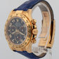 Unpolished 2017 Rolex Daytona 116518 Blue 18K Yellow Gold 40mm Watch Box Papers
