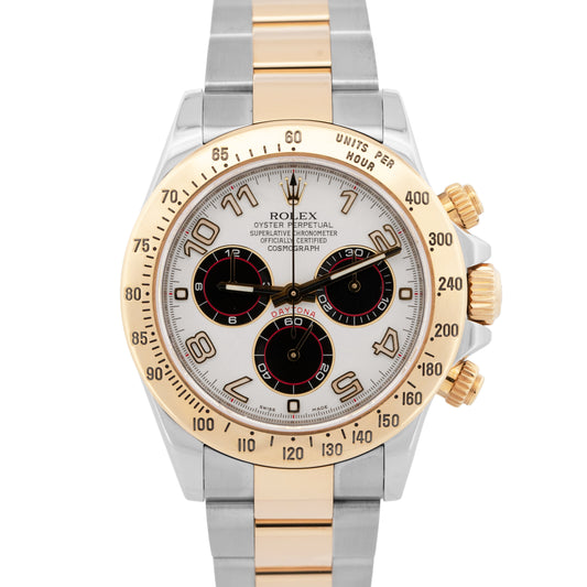PAPERS Rolex Daytona Cosmograph Ivory White Racing 18K Gold Watch 116523 BOX