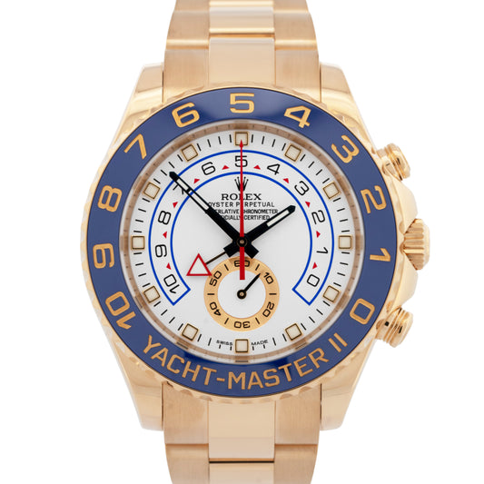 MINT PAPERS Rolex Yacht-Master II 18K Yellow Gold 44mm White 116688 Watch BOX