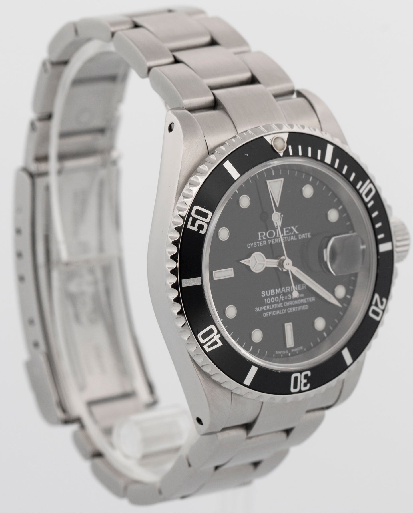 Rolex Submariner Date BLACK Stainless Steel 40mm 16610 Oyster Date Watch