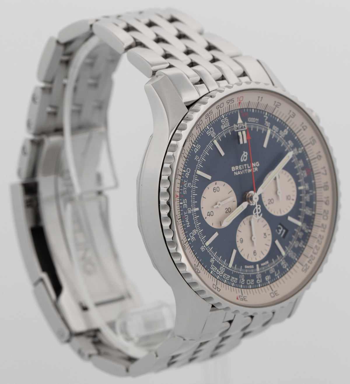 Breitling Navitimer 01 46 AB0127 Blue Stainless Steel 46mm Watch Box Papers