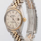 Rolex Oyster Perpetual Date SILVER Two-Tone Gold Stainless Steel 34mm 1500 Watch