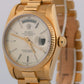 VINTAGE 1982 Rolex Day-Date President SILVER 36mm 18K Yellow Gold 18038 Watch