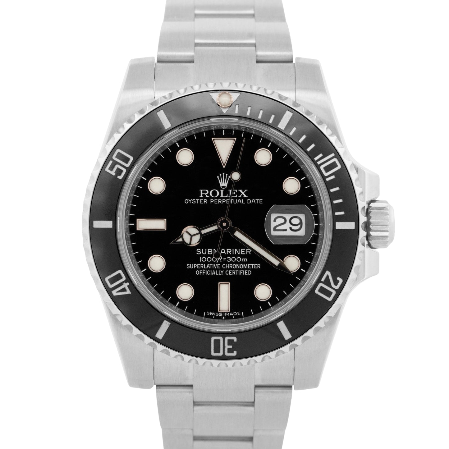 PAPERS Rolex Submariner Date BLACK Stainless Steel 40mm Watch 116610 LN BOX