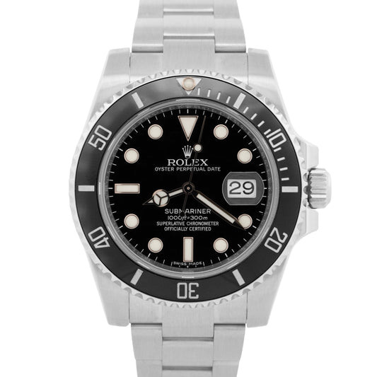 PAPERS Rolex Submariner Date BLACK Stainless Steel 40mm Watch 116610 LN BOX
