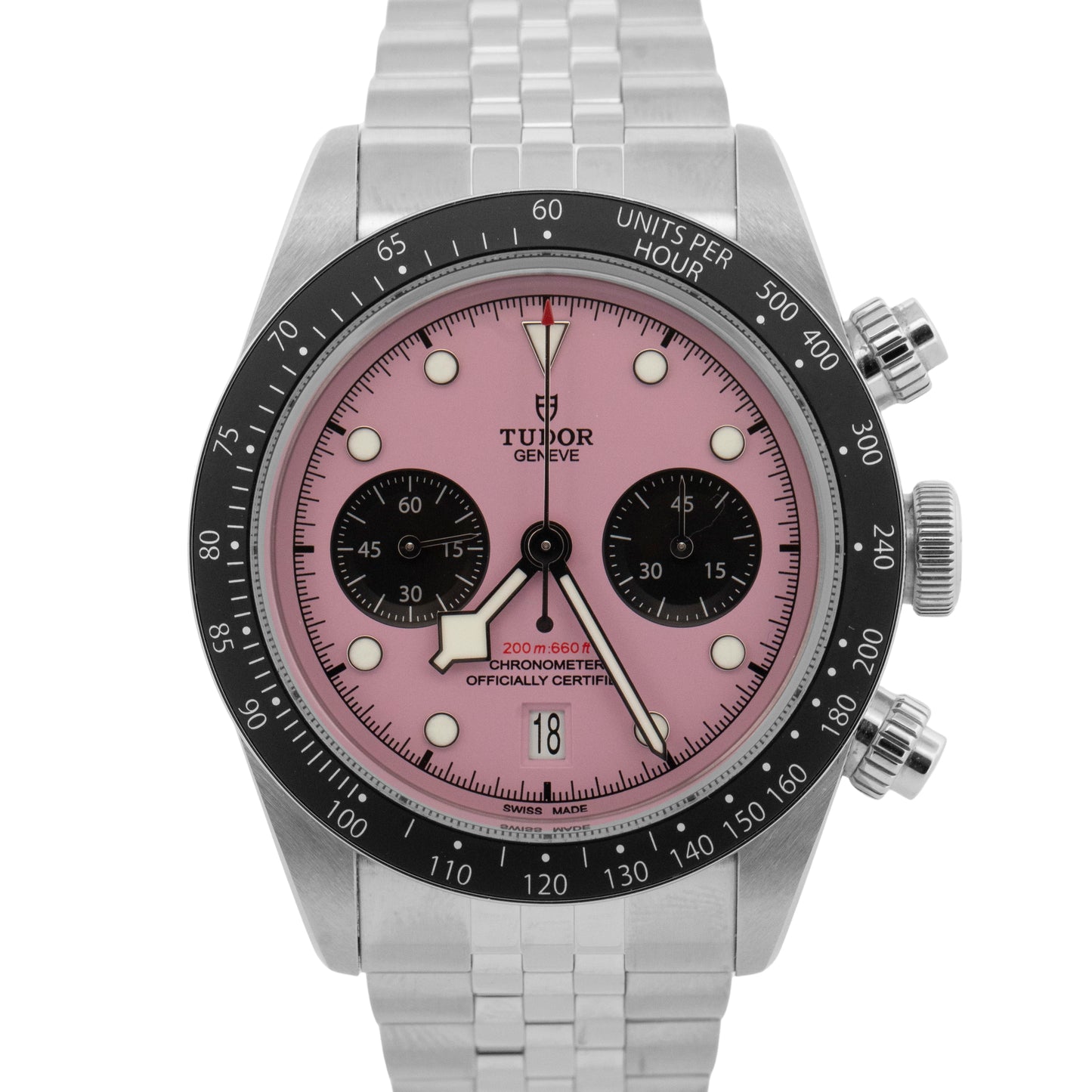 2024 PAPERS Tudor Black Bay Chrono PINK Stainless Steel 41mm 79360N Watch BOX