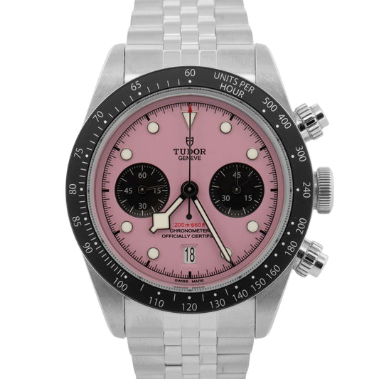 2024 PAPERS Tudor Black Bay Chrono PINK Stainless Steel 41mm 79360N Watch BOX