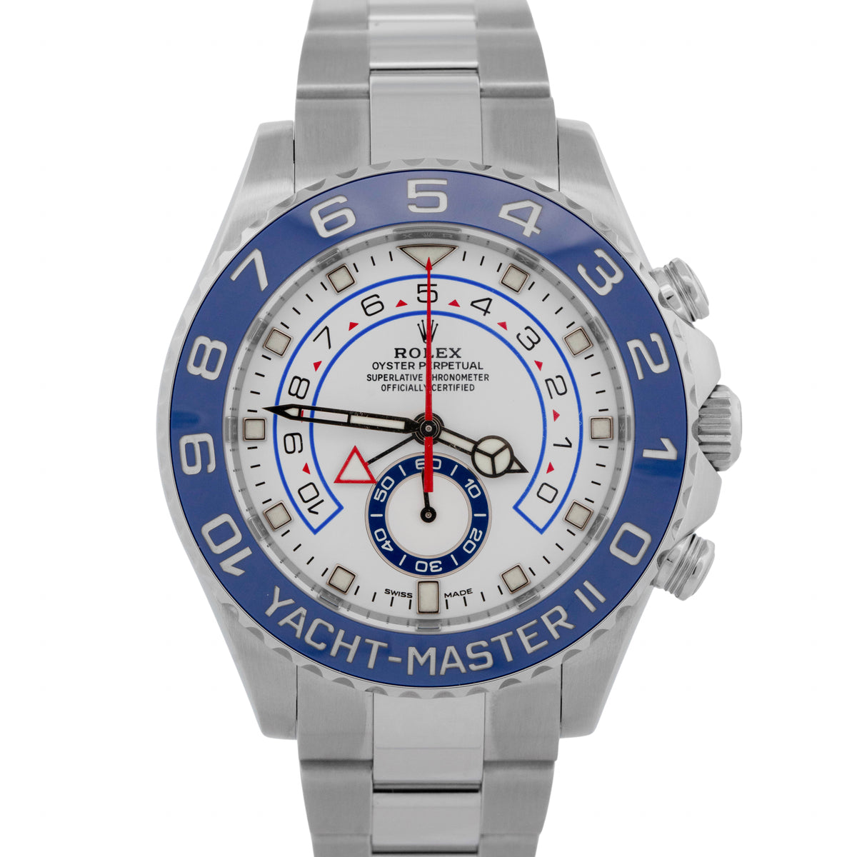 2022 Rolex Yacht-Master II 116680 White Stainless Steel 44mm Watch Box Papers