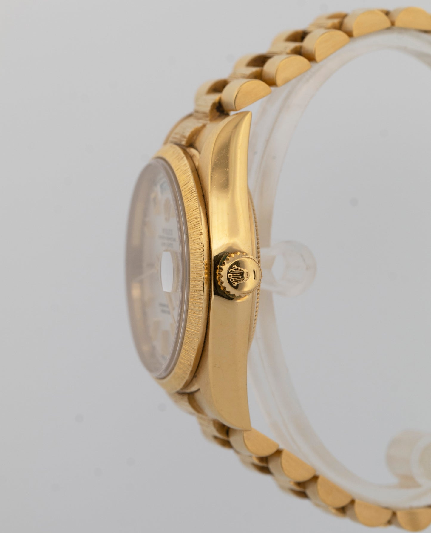 Rolex Day-Date President 36mm Silver BARK Quickset 18K Yellow Gold Watch 18078