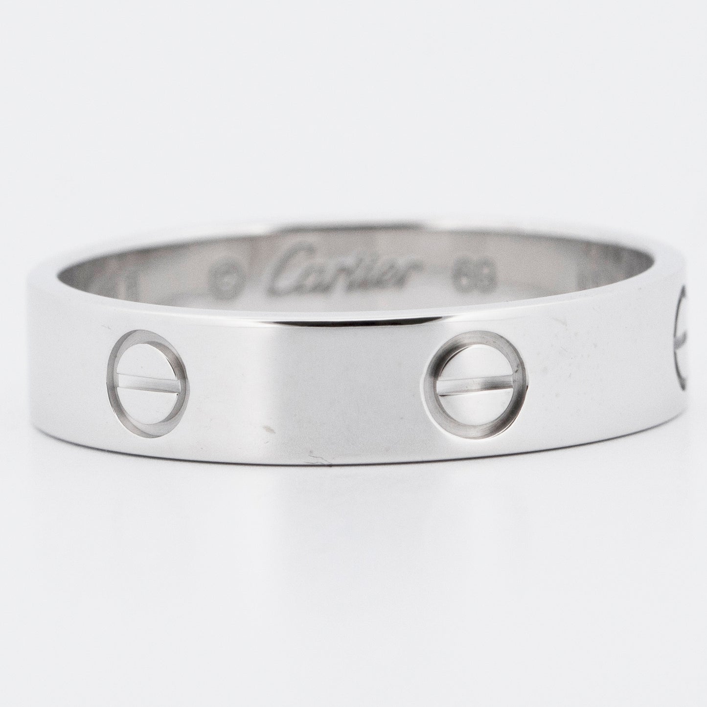 PAPERS Cartier LOVE Ring 18K White Gold Size 69 AU 750 BOX