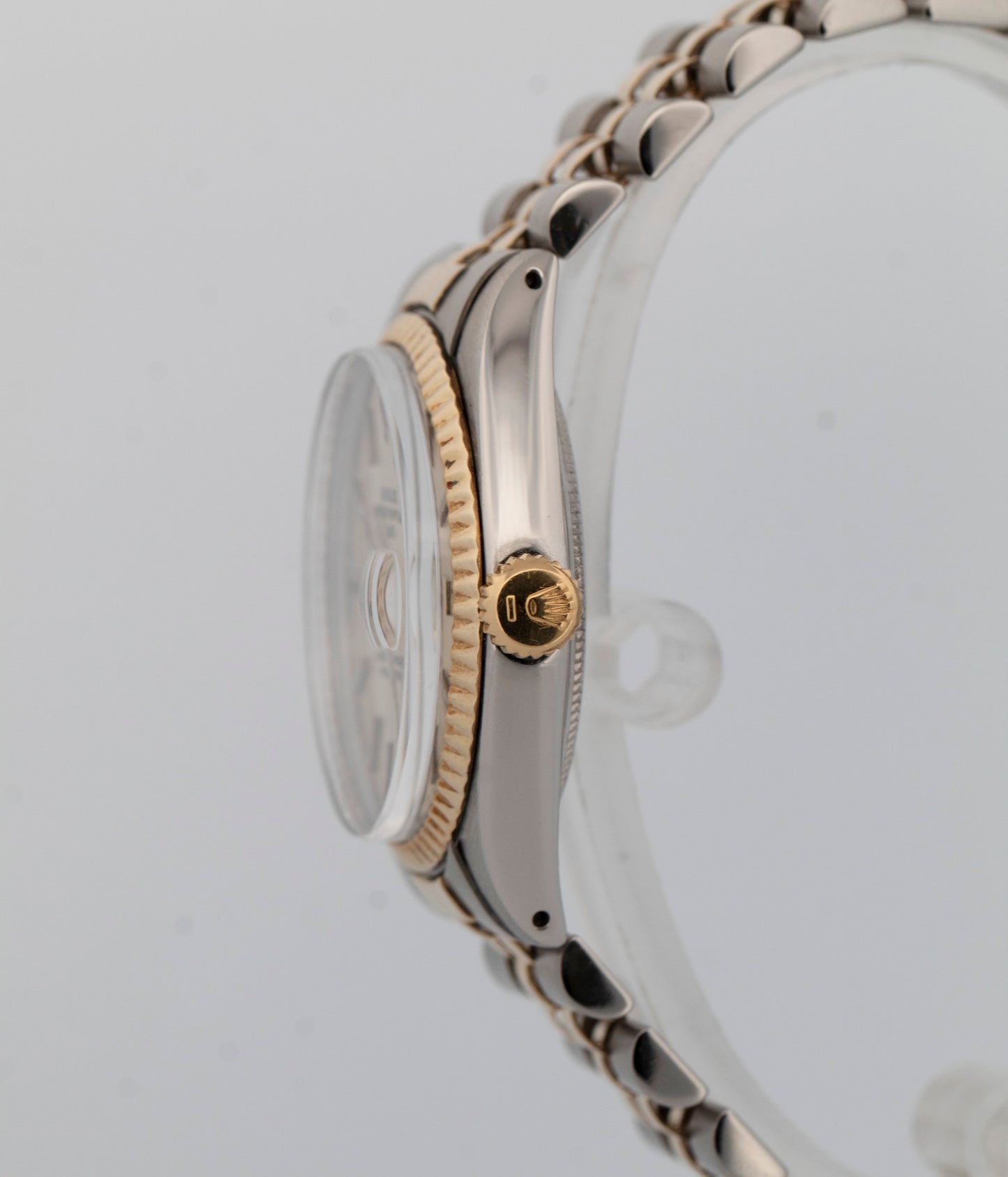 Rolex Oyster Perpetual Date SILVER Two-Tone Gold Stainless Steel 34mm 1500 Watch