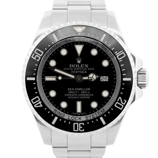 PAPERS Rolex Sea-Dweller Deepsea 44mm BLACK Steel Dive Ceramic Watch 116660 BOX
