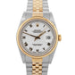 1990 PAPERS Rolex DateJust WHITE Two-Tone Yellow Gold Steel 36mm 16233 Watch BOX