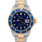 2009 PAPERS Rolex Submariner Date BLUE Rehaut Two-Tone 40mm 16613 LB Watch BOX