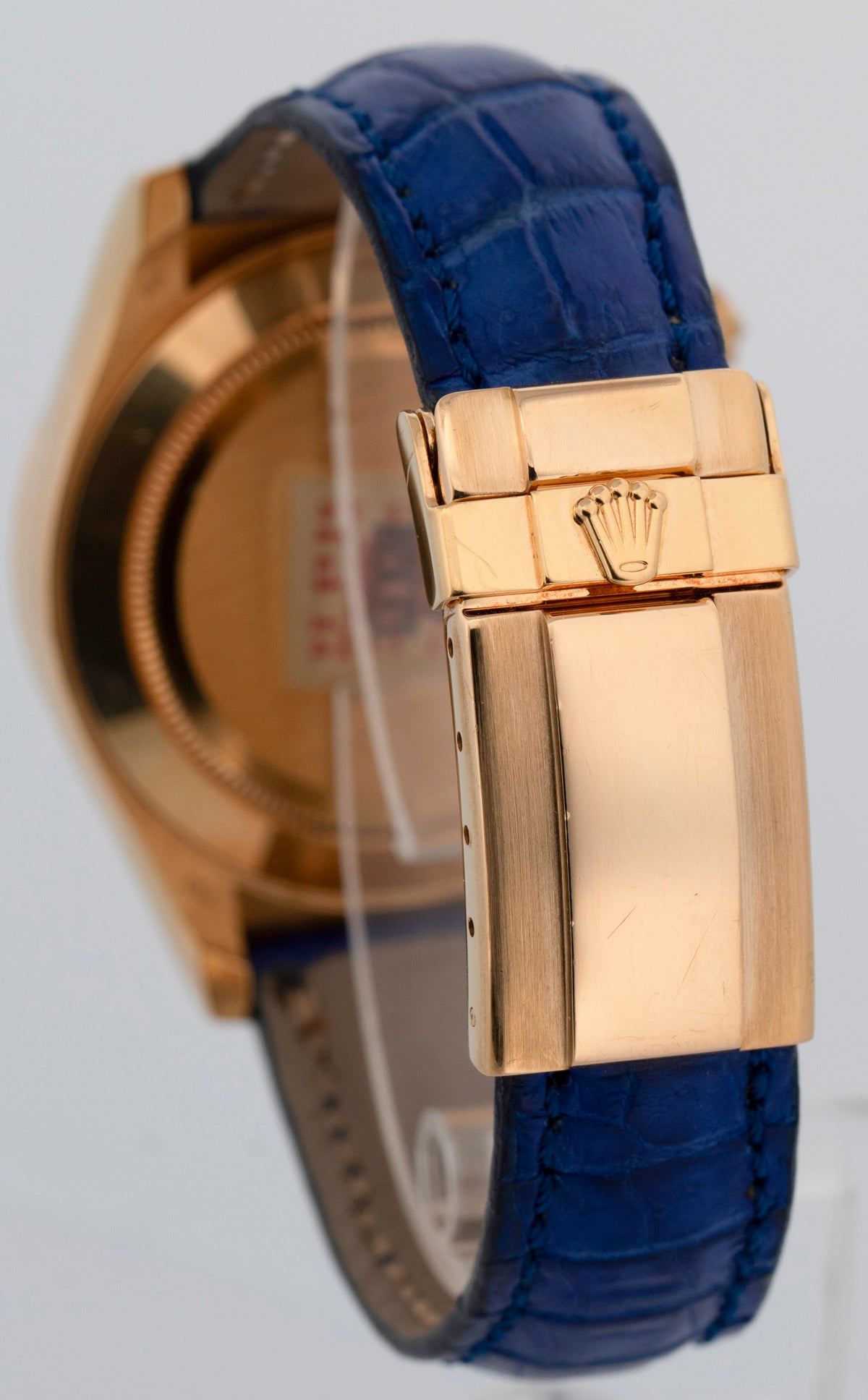 Unpolished 2017 Rolex Daytona 116518 Blue 18K Yellow Gold 40mm Watch Box Papers