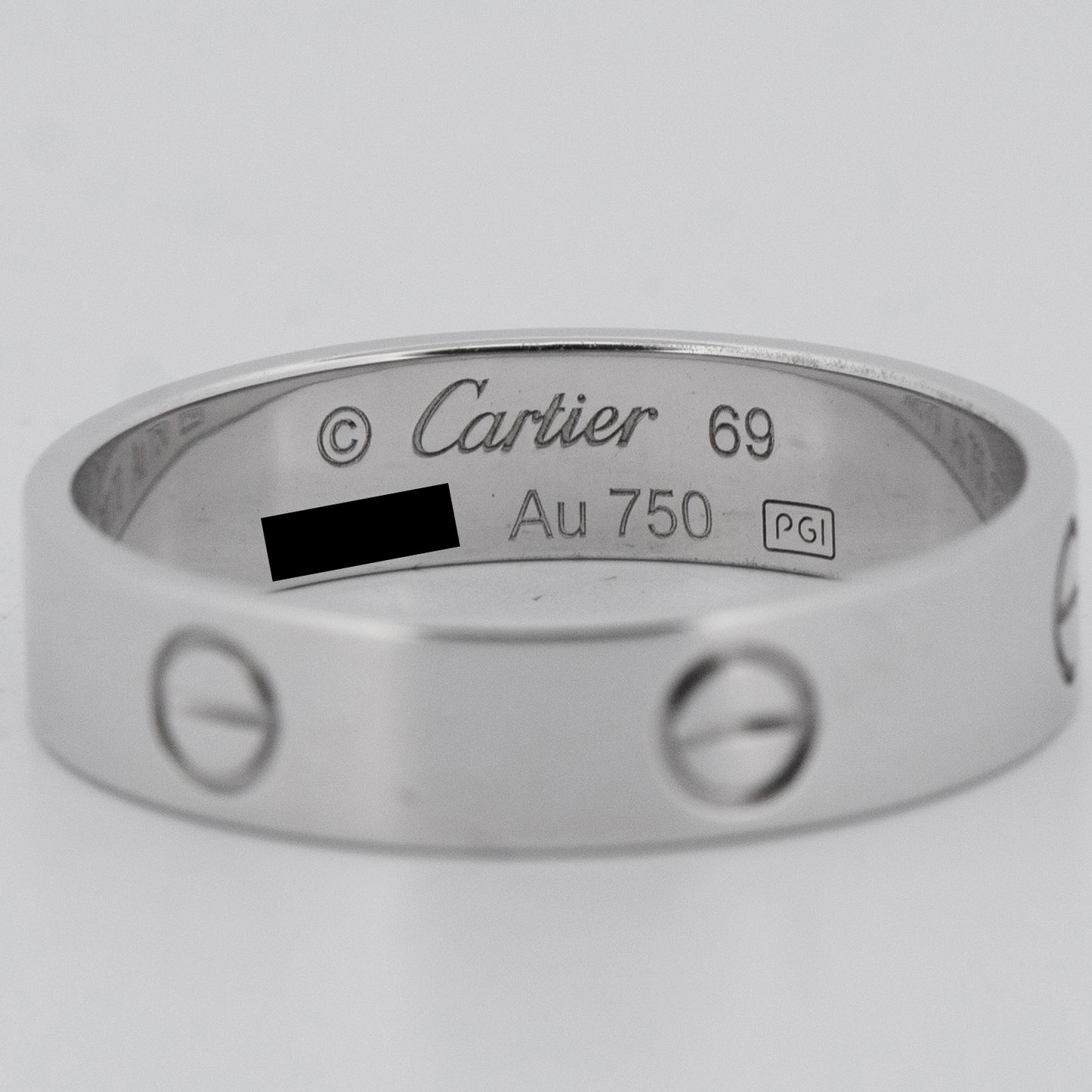 PAPERS Cartier LOVE Ring 18K White Gold Size 69 AU 750 BOX