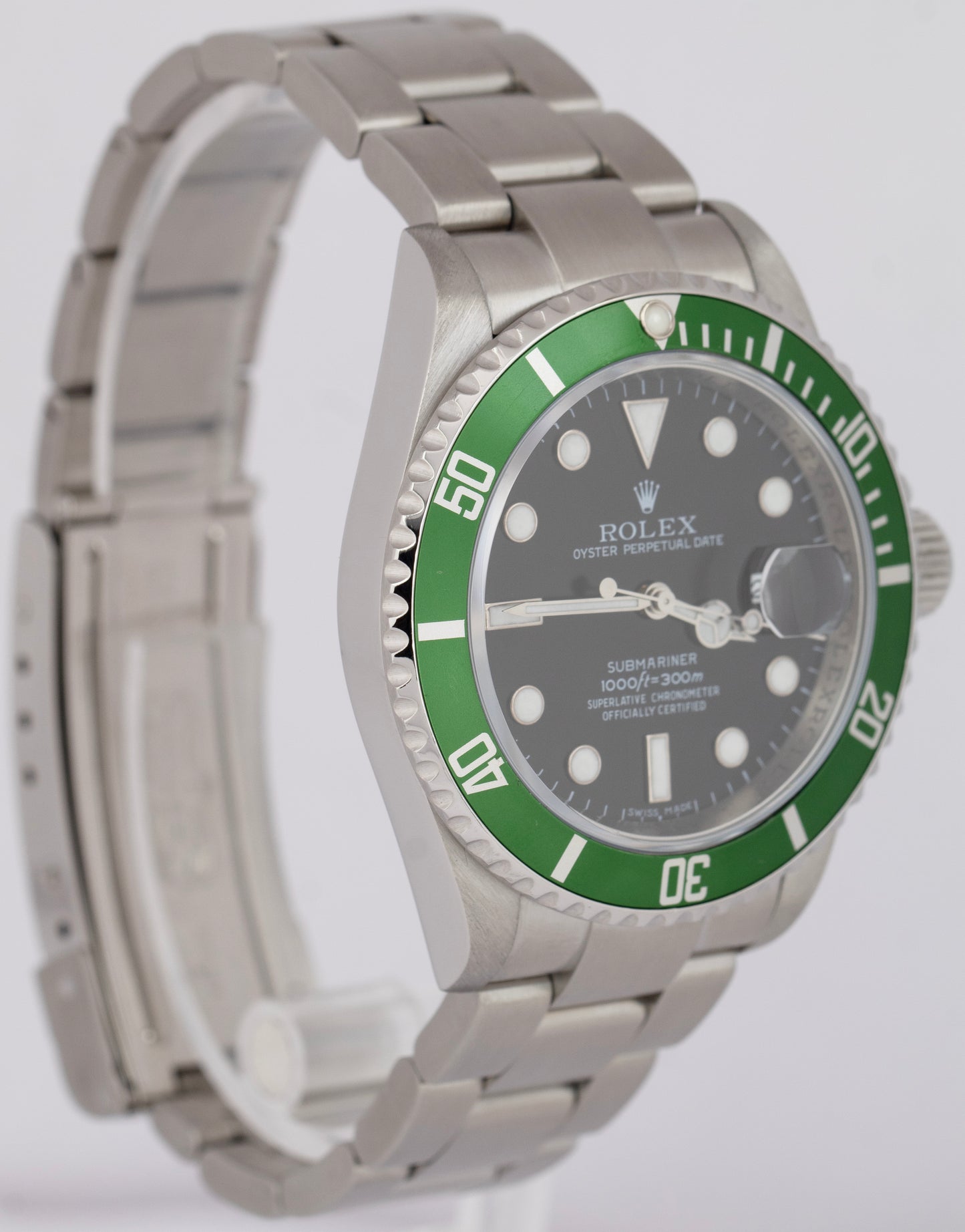 MINT Rolex Submariner Date KERMIT REHAUT Stainless Steel 40mm Watch 16610 LV