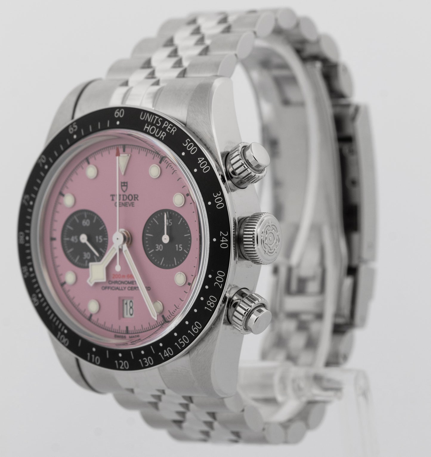 2024 PAPERS Tudor Black Bay Chrono PINK Stainless Steel 41mm 79360N Watch BOX