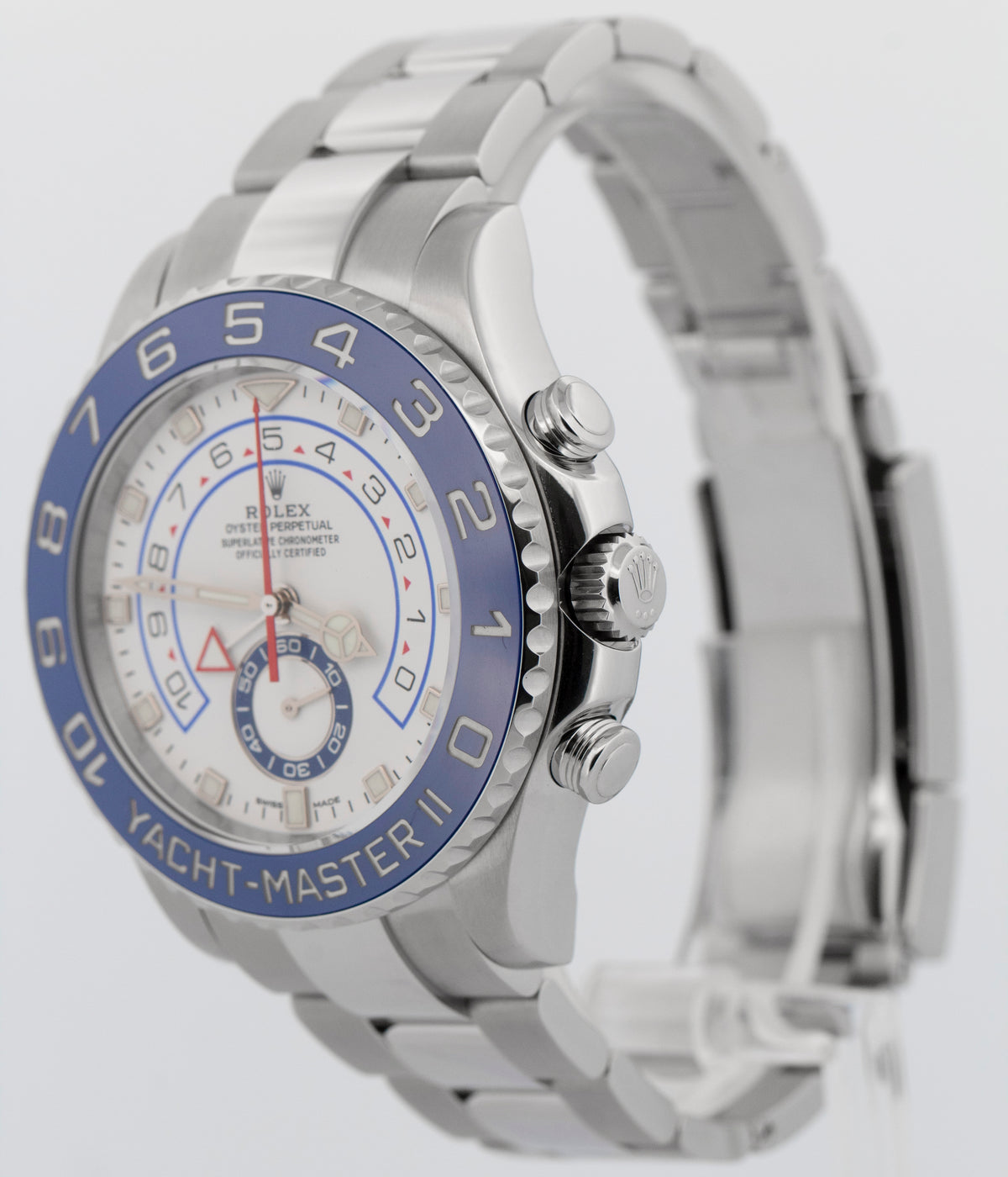 2022 Rolex Yacht-Master II 116680 White Stainless Steel 44mm Watch Box Papers