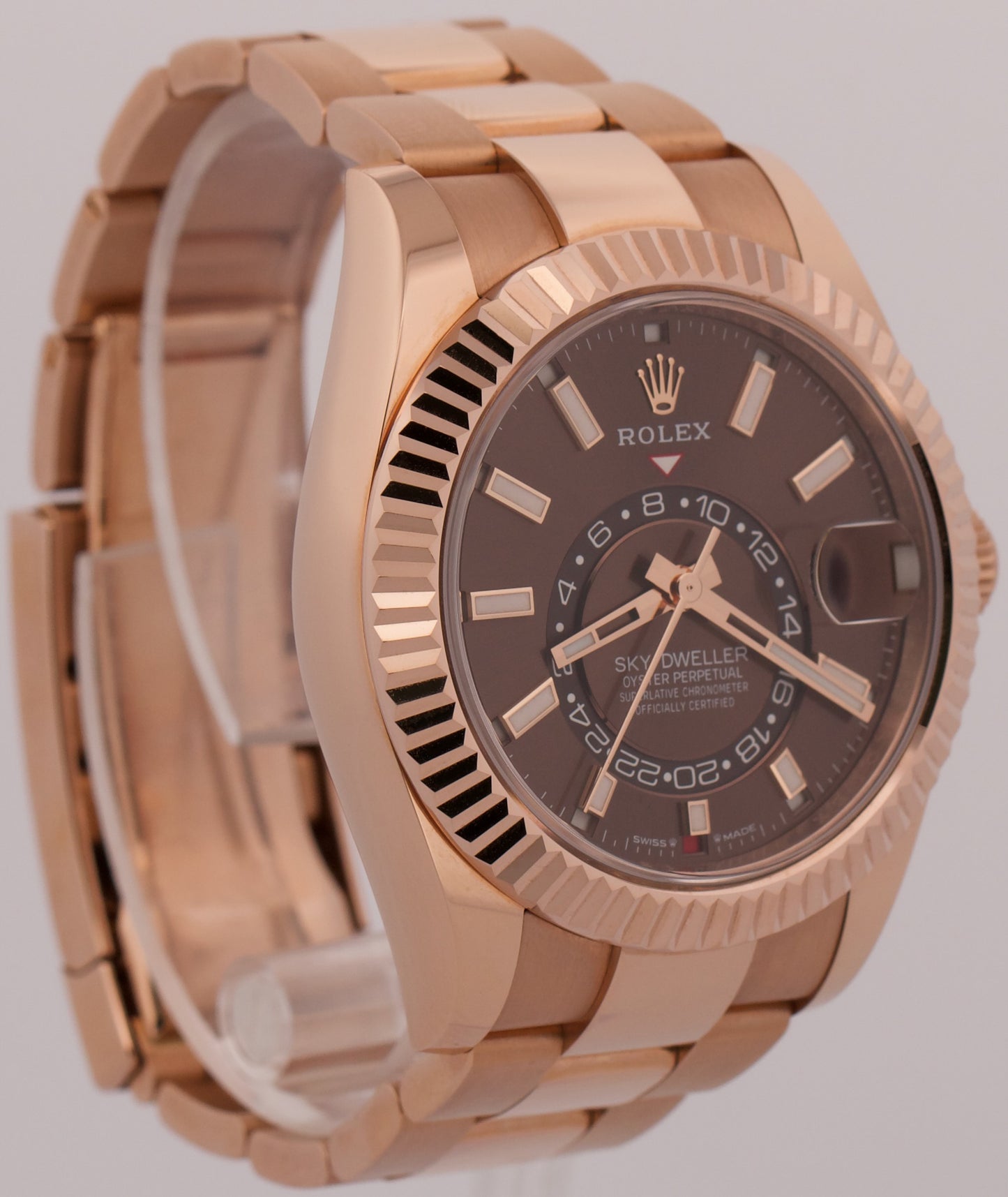 2025 Rolex Sky-Dweller Chocolate Brown 18K Gold Oyster 42mm 336935 Box Papers