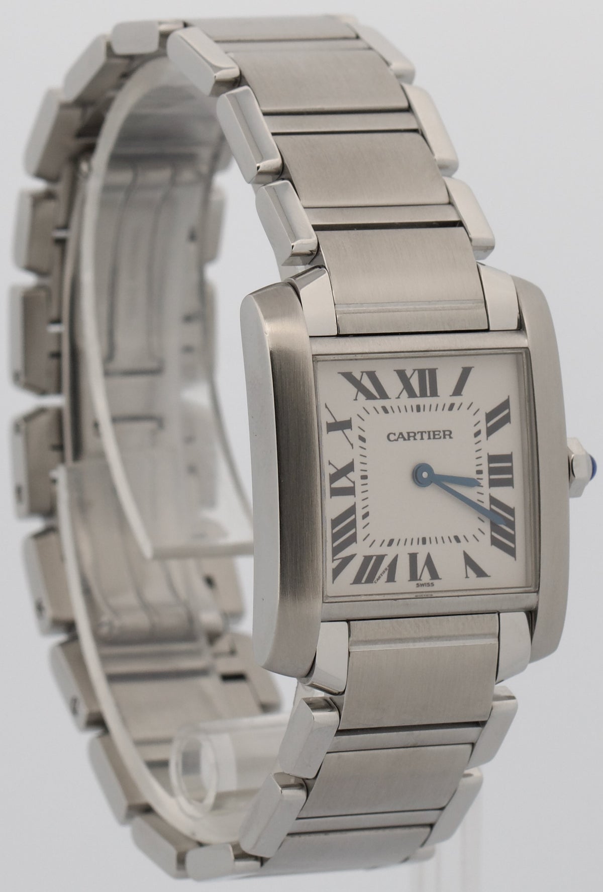 Cartier Tank Francaise 2301 W51003Q3 Mid-Size White Quartz Stainless 25mm Watch