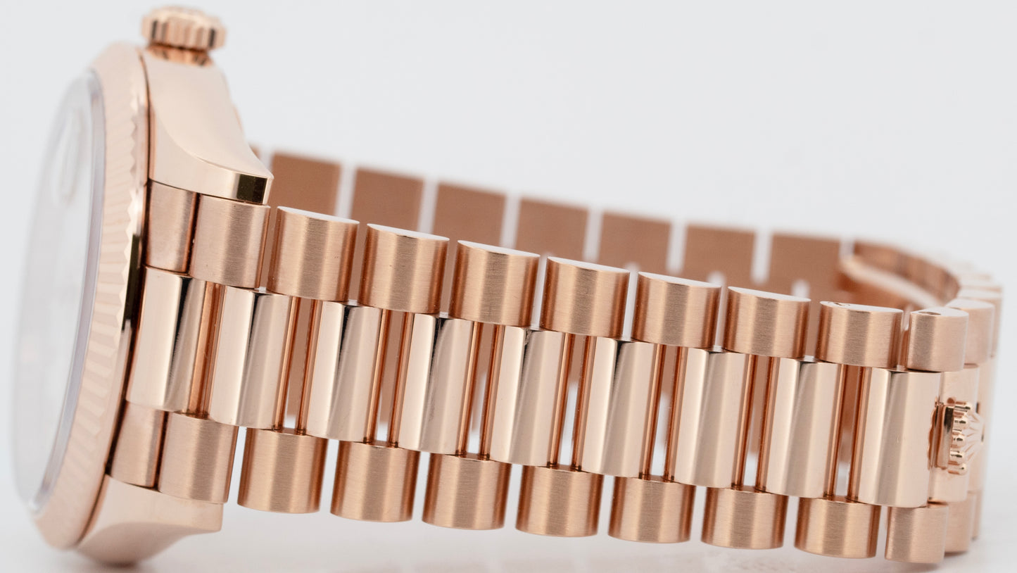 2025 PAPERS Rolex Day-Date President WHITE ROMAN Dial 36mm Rose Gold 128235 BOX