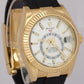 MINT 2023 Rolex Sky-Dweller 18K Yellow Gold WHITE Oysterflex 42mm 326238 BOX