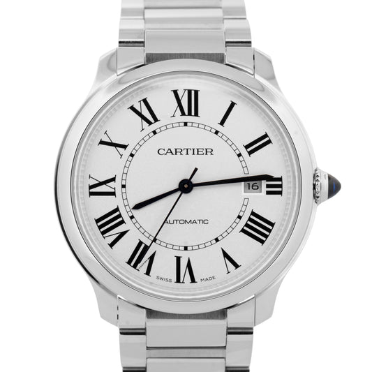 PAPERS Cartier Ronde Must 40mm Stainless Steel Date Watch 4440 / WSRN0035 BOX