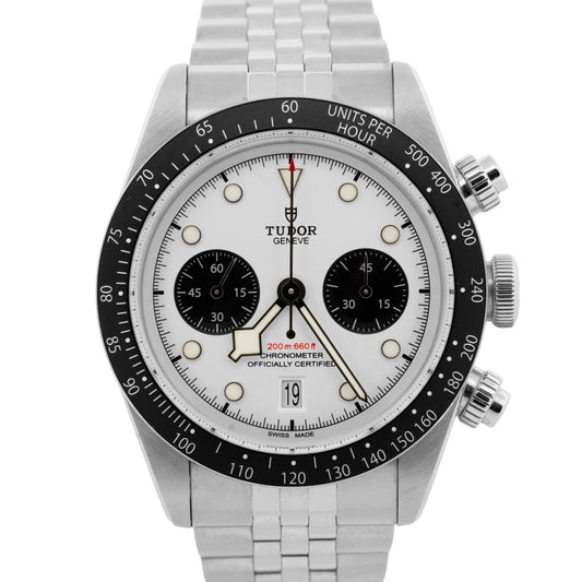 2025 PAPERS Tudor Black Bay Chrono WHITE Stainless Steel 41mm 79360N Watch BOX