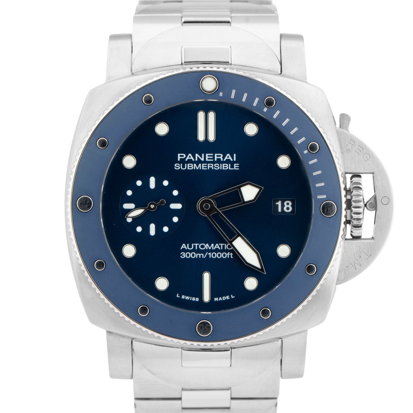 MINT 2022 PAPERS Panerai Submersible BLU NOTTE PAM 1068 42mm Blue PAM01068 BOX