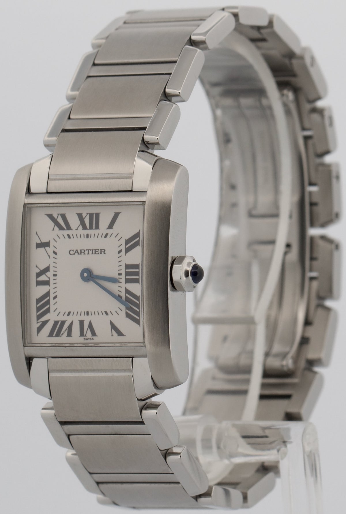 Cartier Tank Francaise 2301 W51003Q3 Mid-Size White Quartz Stainless 25mm Watch