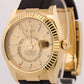 Rolex Sky-Dweller 18K Yellow Gold CHAMPAGNE Oysterflex Rubber 42mm 326238 BOX
