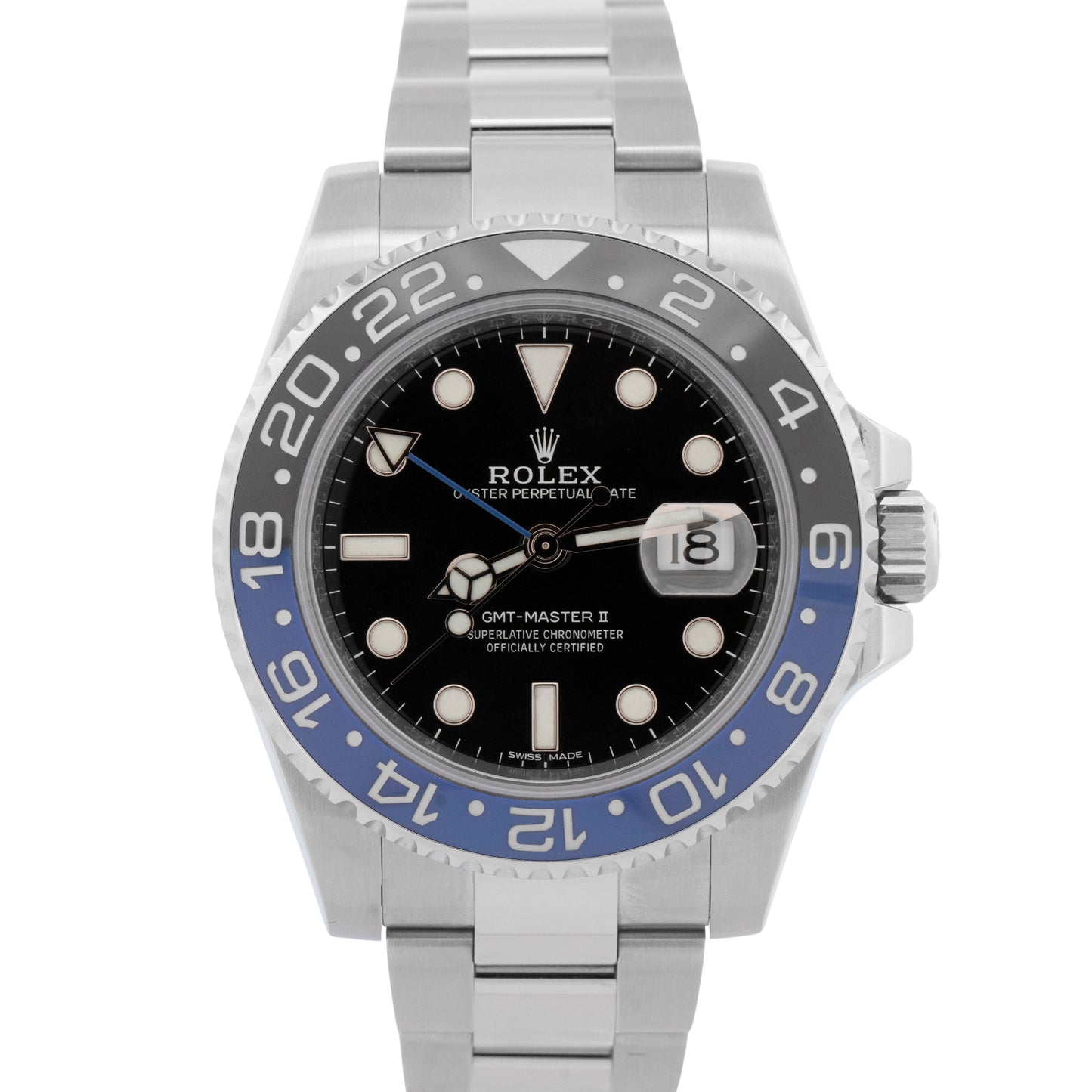 PAPERS Rolex GMT-Master II BATMAN Blue Black Steel Ceramic 40mm 116710 BLNR BOX