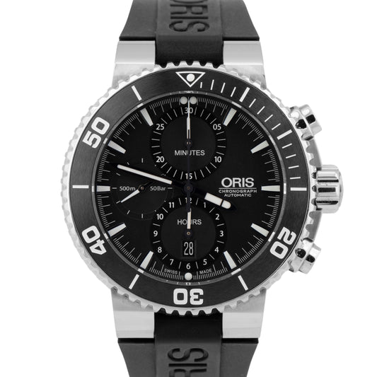 Oris Aquis Chronograph Black 46mm PAPERS Watch 01 774 7655 4154-07 4 26 34EB B+P