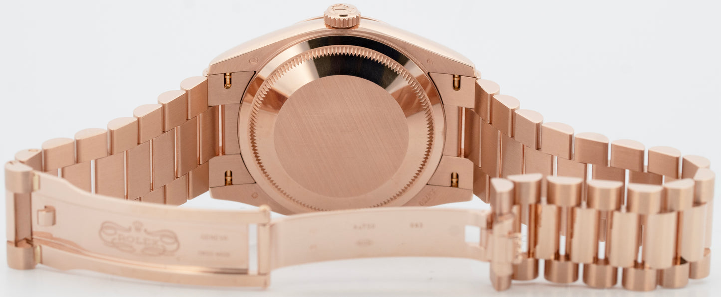 2025 PAPERS Rolex Day-Date President WHITE ROMAN Dial 36mm Rose Gold 128235 BOX