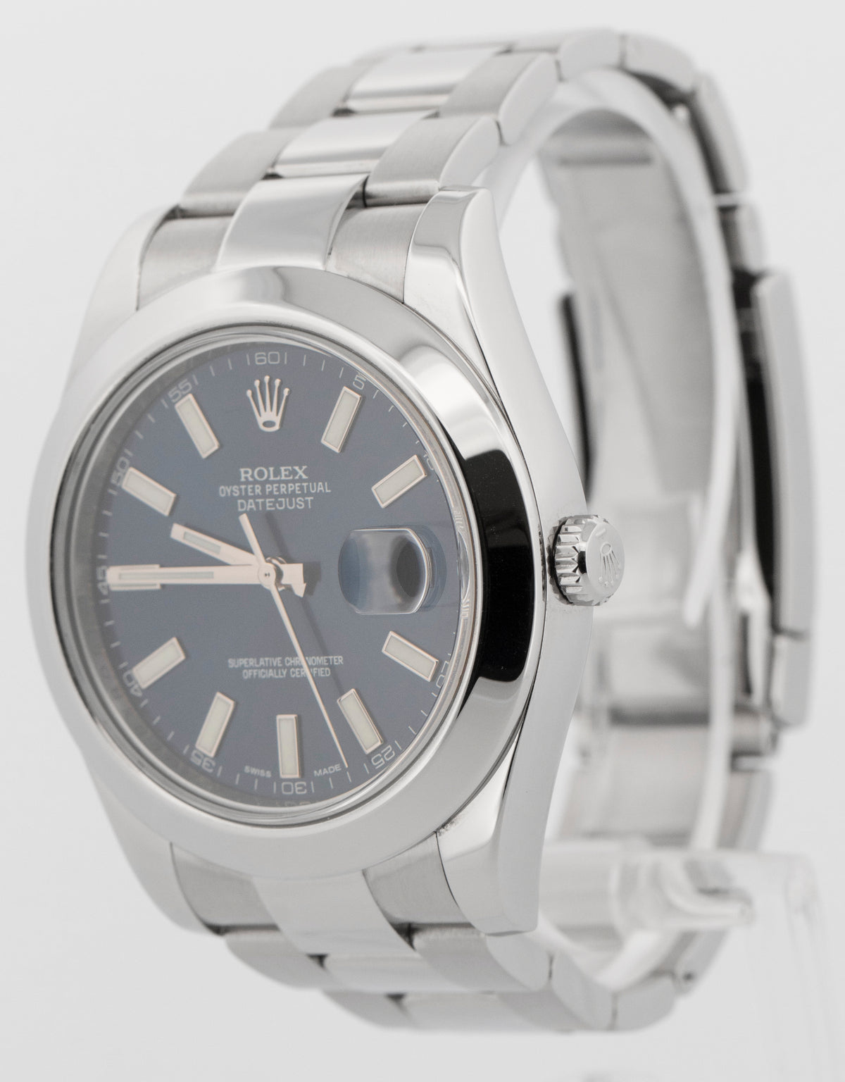 Rolex DateJust II 116300 Blue Stainless Steel 41mm Smooth Oyster Watch