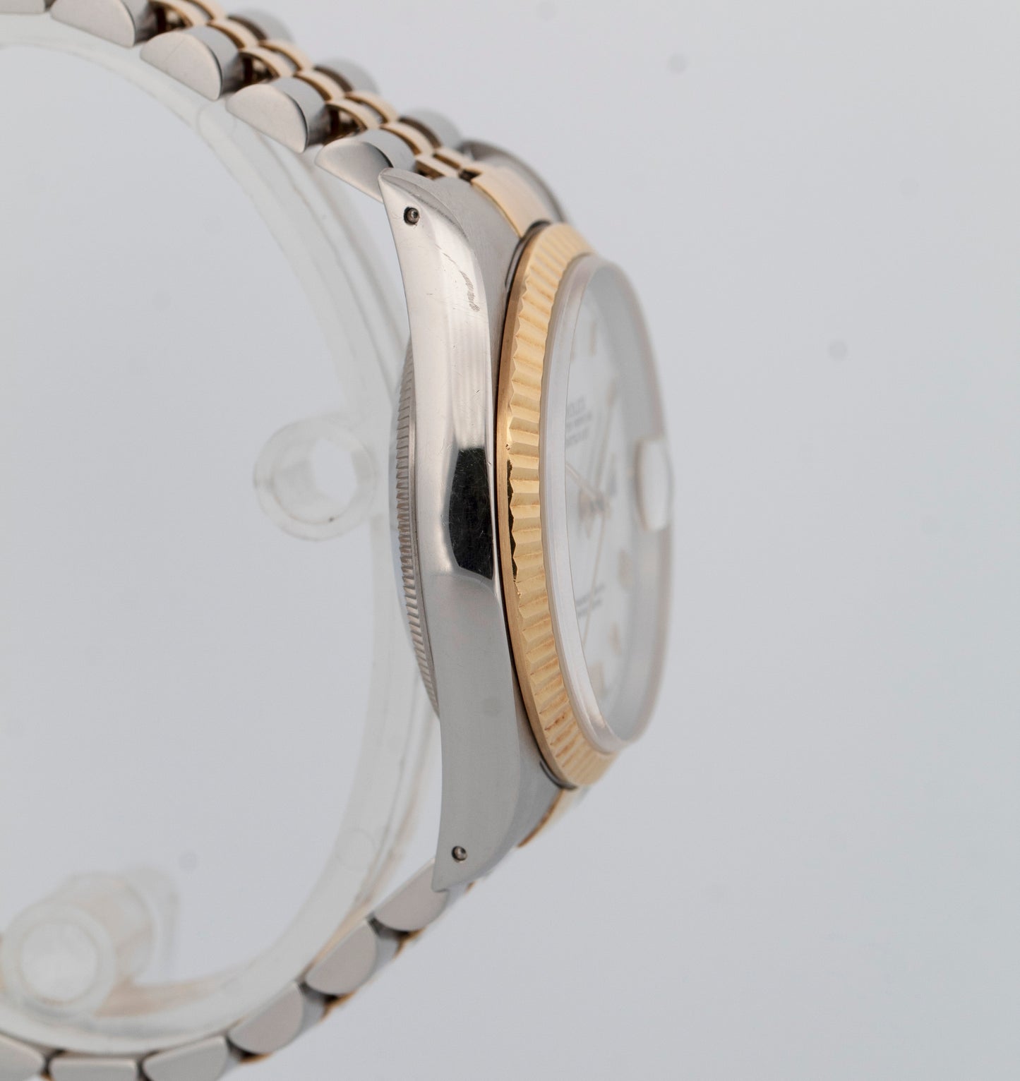 1990 PAPERS Rolex DateJust WHITE Two-Tone Yellow Gold Steel 36mm 16233 Watch BOX