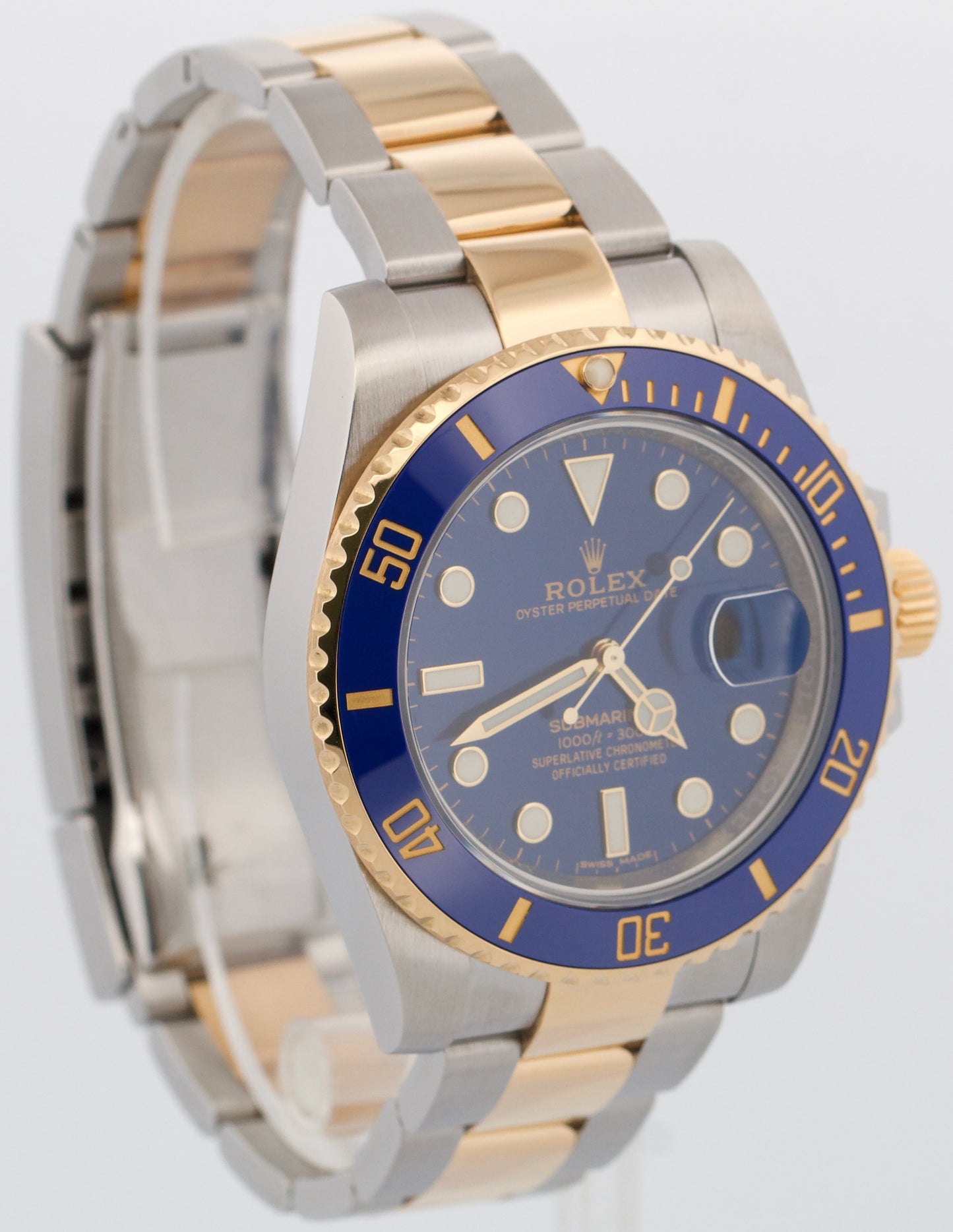 2019 PAPERS Rolex Submariner Date BLUE Two-Tone 18K Steel 40mm 116613 LB BOX