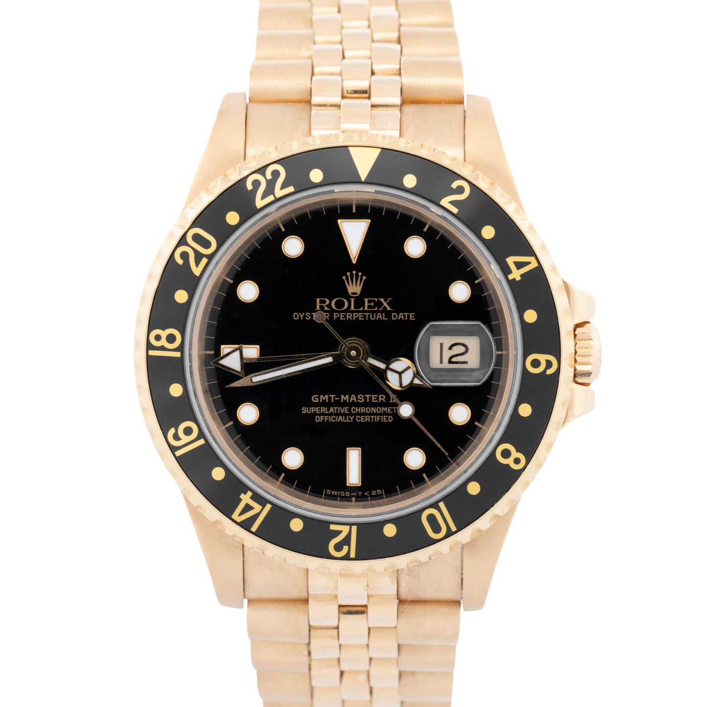 2023 RSC PAPERS Rolex GMT-Master II Black 40mm 18K Gold Jubilee Watch 16718 BOX