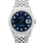 Rolex DateJust 36mm Blue Stainless Steel DIAMOND Automatic Jubilee Watch 1603