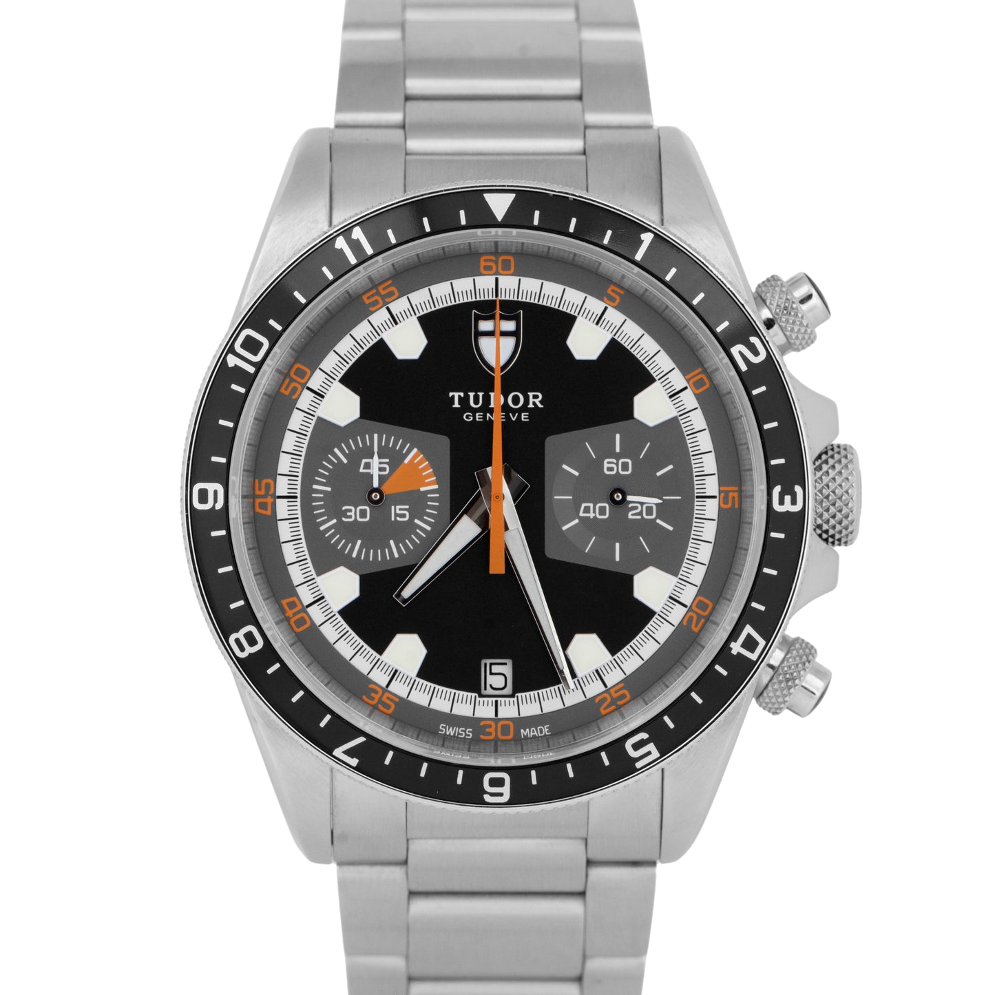 Tudor Heritage Chronograph Grey Orange Stainless Steel 42mm Date 70330 N Watch