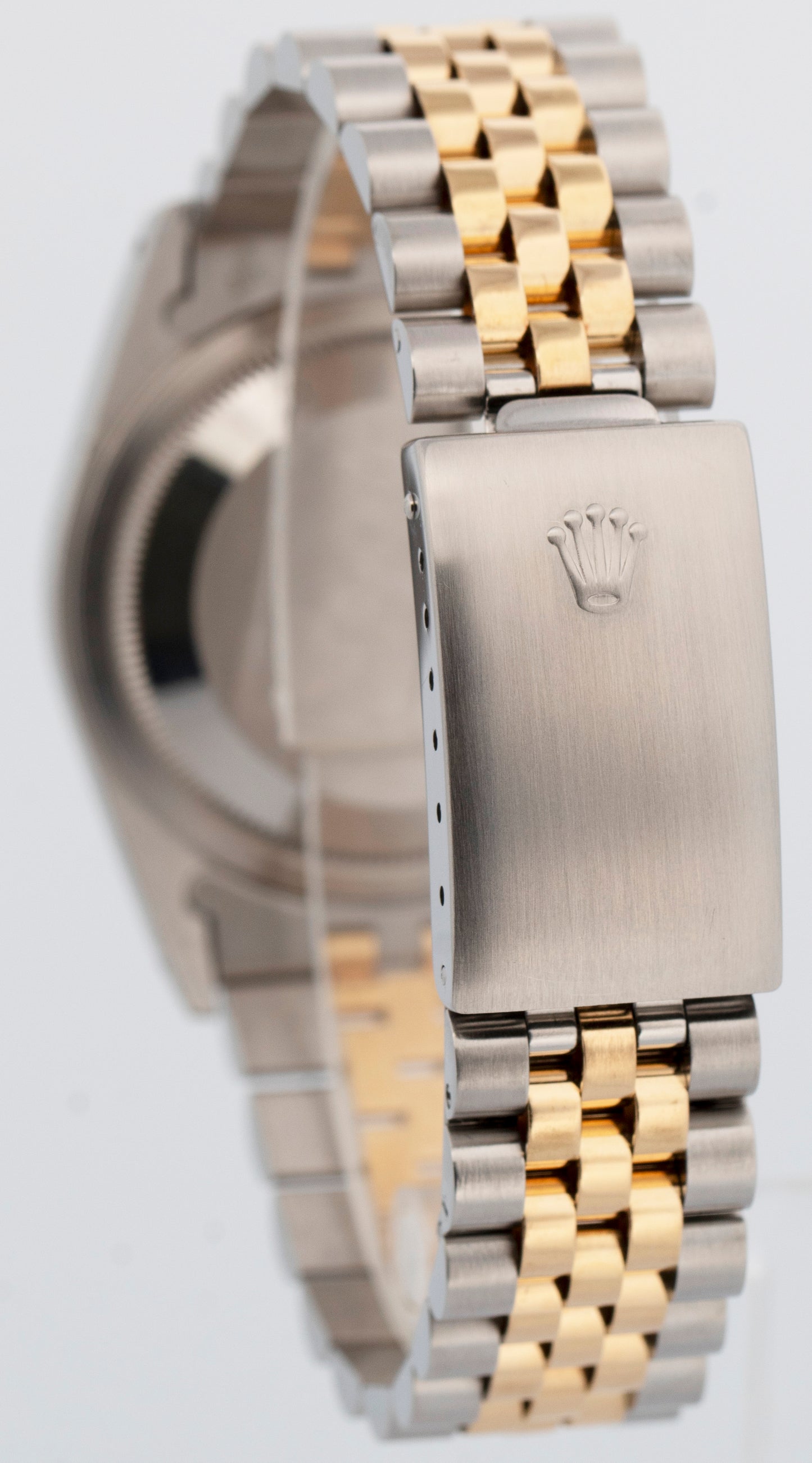 1990 PAPERS Rolex DateJust WHITE Two-Tone Yellow Gold Steel 36mm 16233 Watch BOX