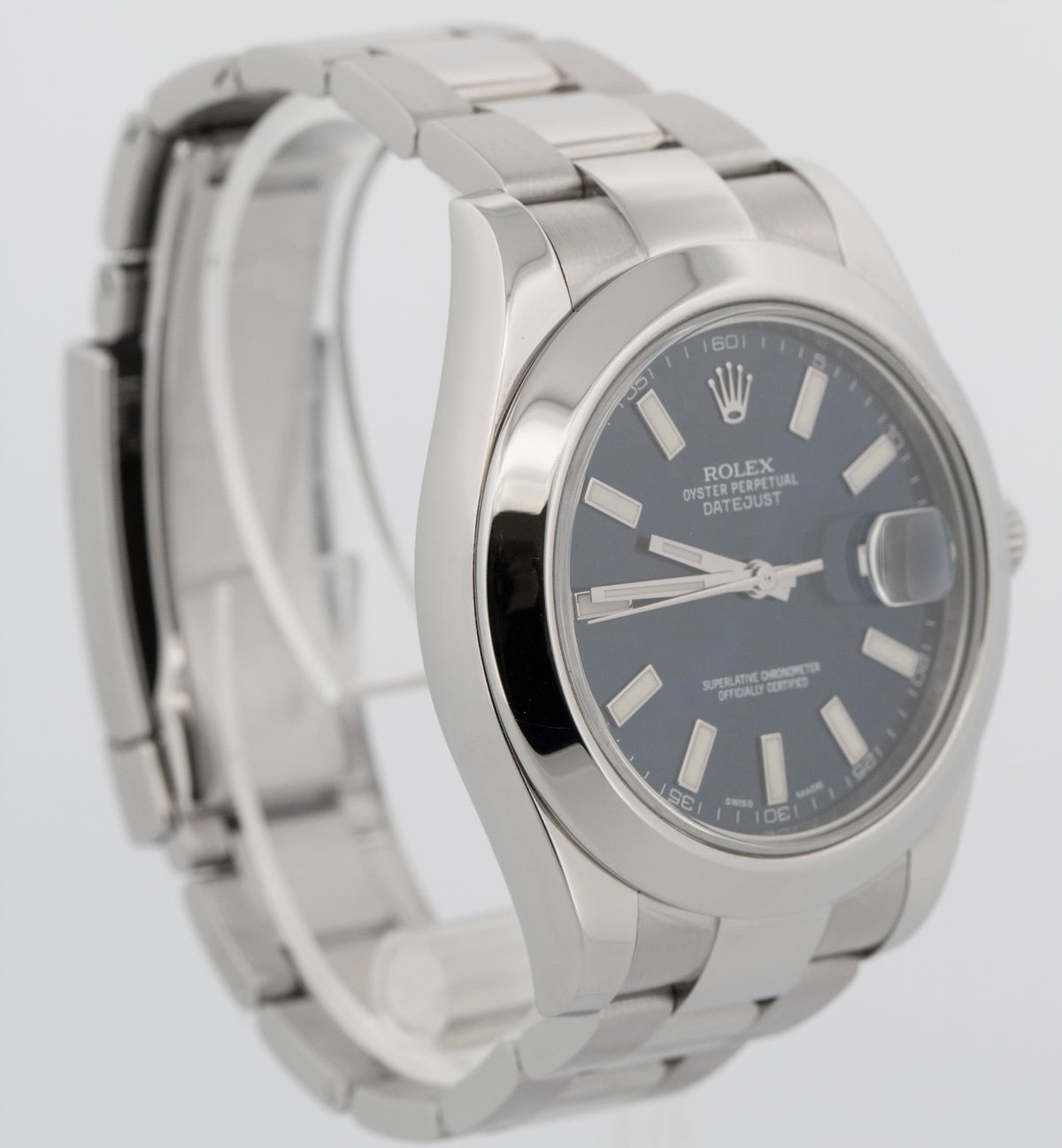 Rolex DateJust II 116300 Blue Stainless Steel 41mm Smooth Oyster Watch