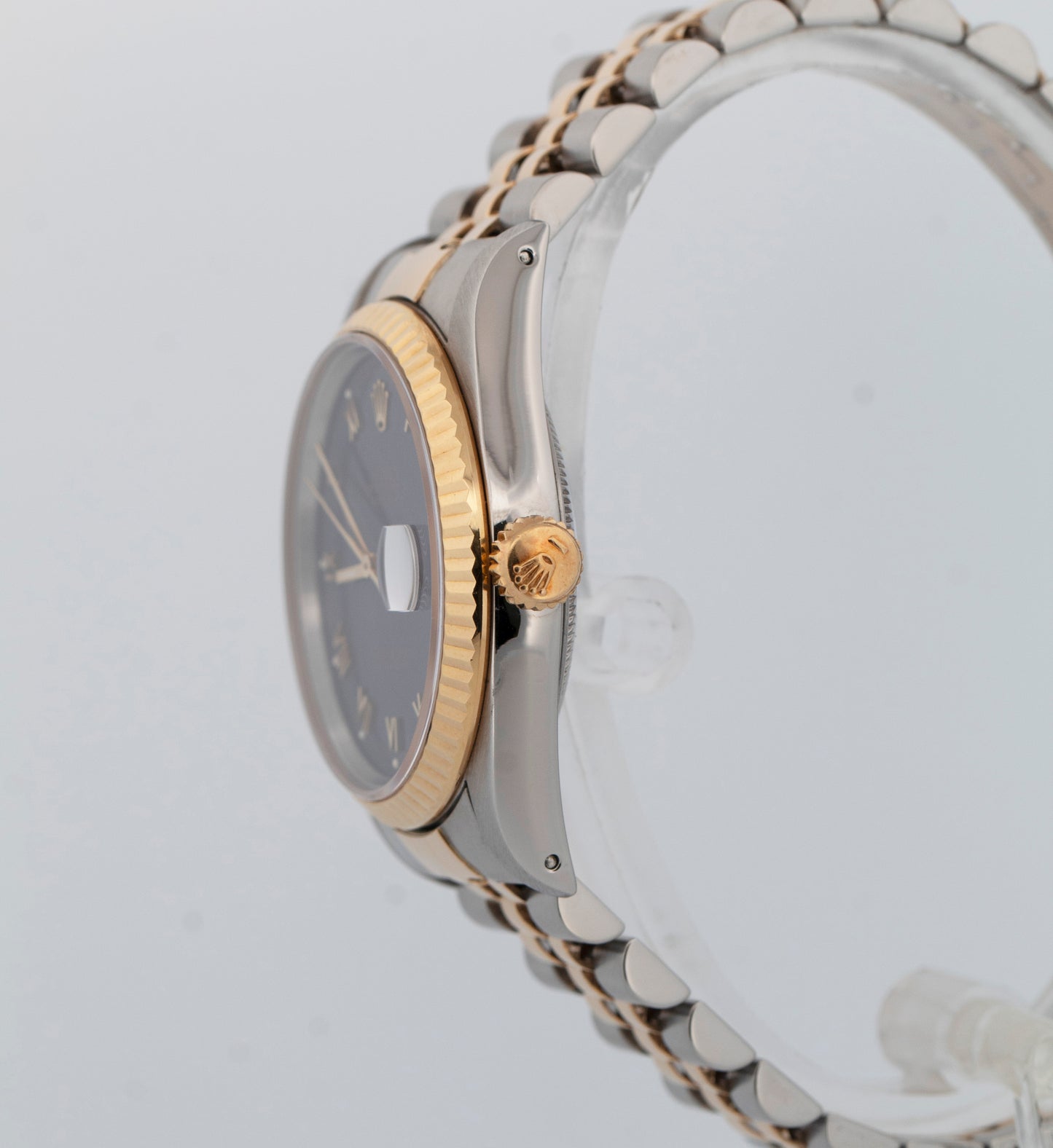 Rolex DateJust 36mm BLUE 18K Yellow Gold Stainless Steel JUBILEE Watch 16233