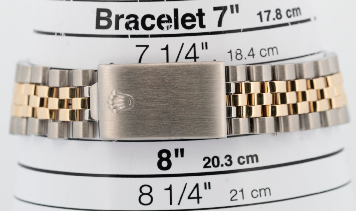 Rolex Oyster Perpetual Date SILVER Two-Tone Gold Stainless Steel 34mm 1500 Watch