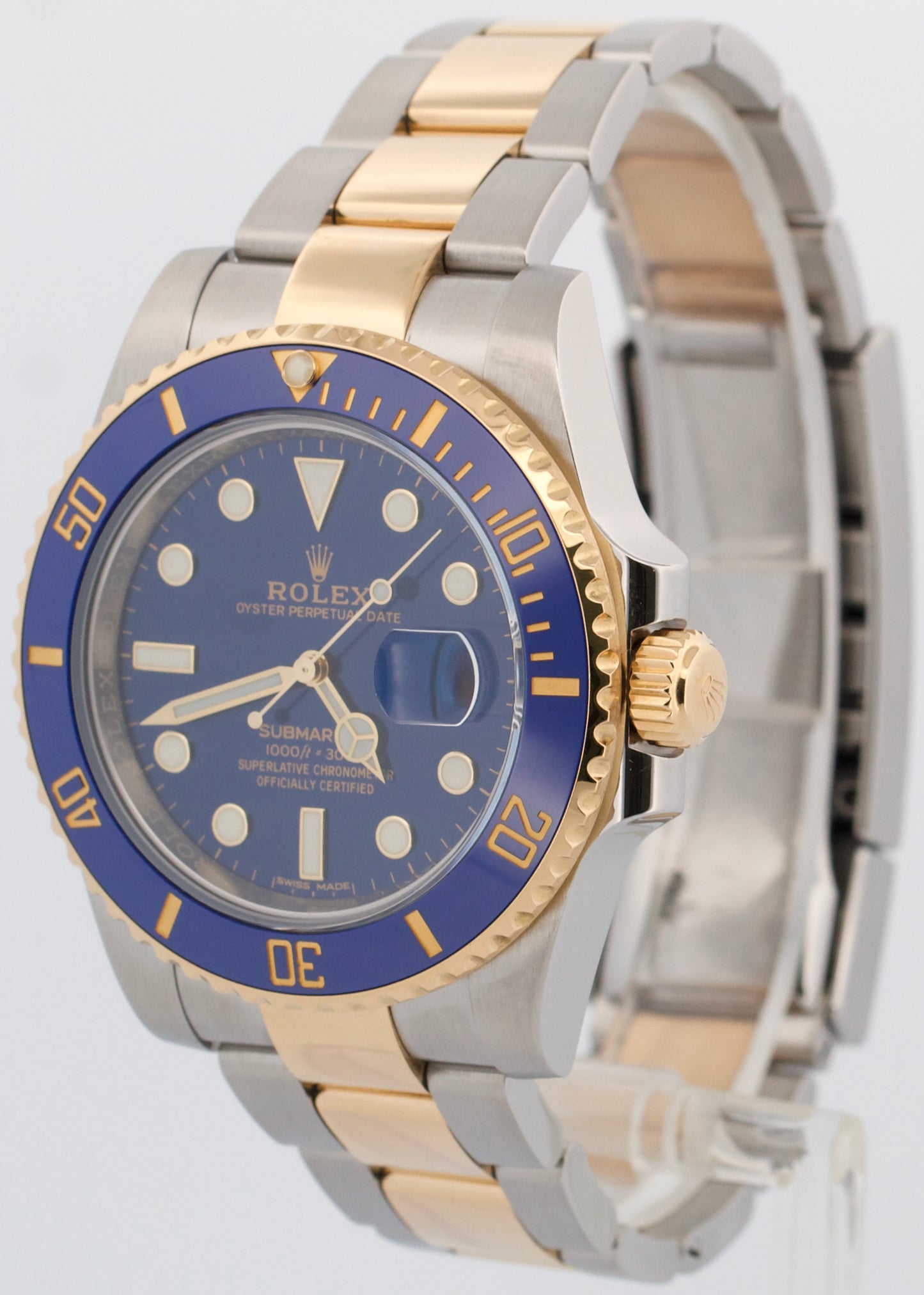2019 PAPERS Rolex Submariner Date BLUE Two-Tone 18K Steel 40mm 116613 LB BOX