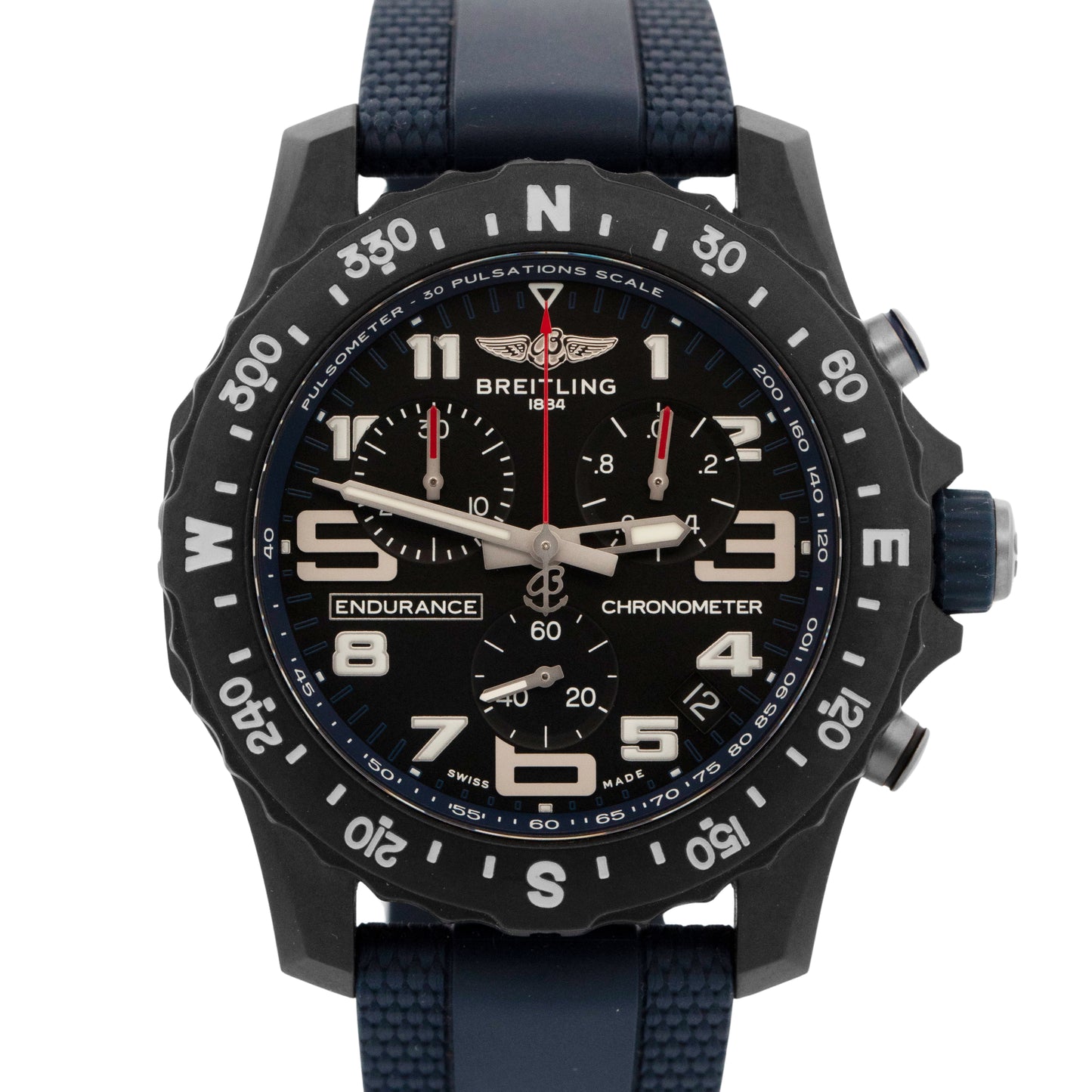 Breitling Endurance Pro X82310 Blue 44mm Chronograph Watch Box Papers