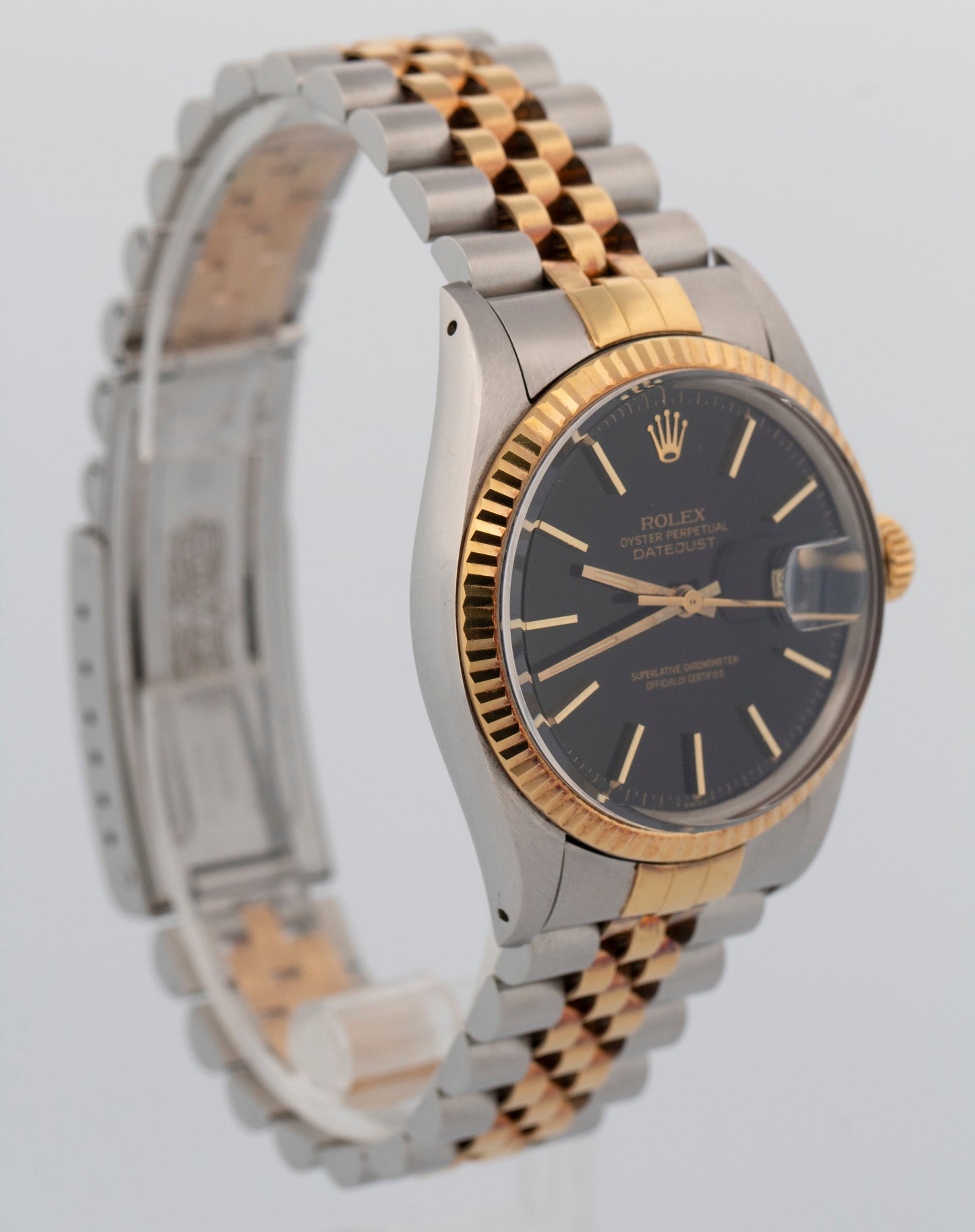 1986 UNPOLISHED PAPERS Rolex DateJust BLACK Two-Tone 36mm 16013 Watch BOX